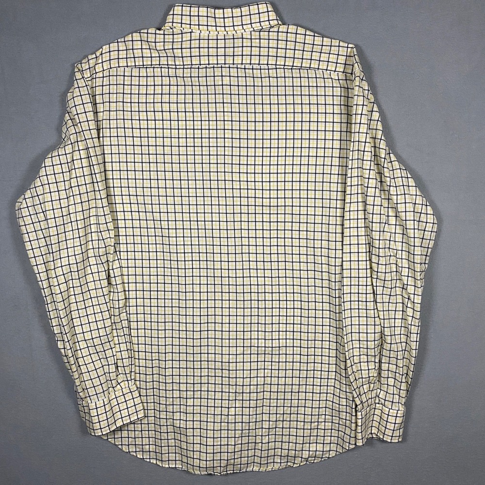 Polo Ralph Lauren Mens XL Tattersall Check Button Down Shirt Yellow Black Cotton - Picture 3 of 7